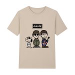 画像4: Unisex Oasis Band x Snoopy Band Vintage Style T-Shirt   オアシス ×スヌーピー ヴィンテージスタイル 古着風 ヴィンテージ風 プリント 半袖ラウンドネック Tシャツ ユニセックス 男女兼用 バンドT (4)
