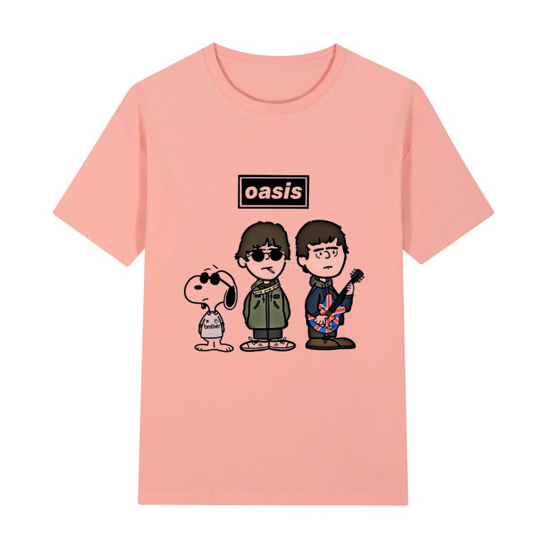 画像6: Unisex Oasis Band x Snoopy Band Vintage Style T-Shirt   オアシス ×スヌーピー ヴィンテージスタイル 古着風 ヴィンテージ風 プリント 半袖ラウンドネック Tシャツ ユニセックス 男女兼用 バンドT (6)
