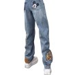 画像7: Unisex Vintage Wash barrel wide leg Denim pants Tom and Jerry Mickey patchJeans ユニセックス 男女兼用  逆さデザイン ヴィンテージウォッシュ トムとジェリー ミッキー ワッペン付きバレルレッグ デニム パンツ ジーンズ (7)