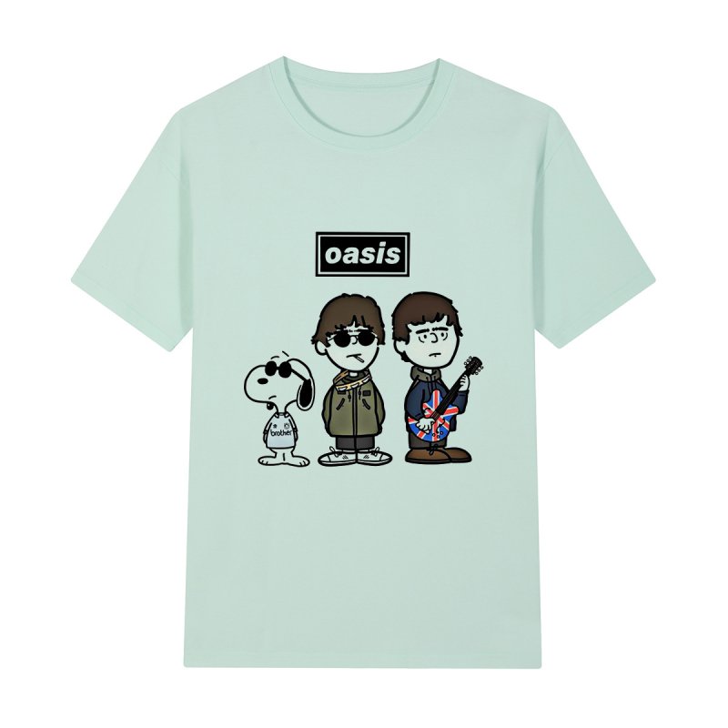 画像8: Unisex Oasis Band x Snoopy Band Vintage Style T-Shirt   オアシス ×スヌーピー ヴィンテージスタイル 古着風 ヴィンテージ風 プリント 半袖ラウンドネック Tシャツ ユニセックス 男女兼用 バンドT (8)