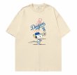 画像5: Unisex LA Dodgers x Baseball Snoopy T-Shirt   LAドジャース×ベースボールスヌーピー  プリント 半袖ラウンドネック Tシャツ ユニセックス 男女兼用 バンドT (5)
