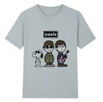 画像1: Unisex Oasis Band x Snoopy Band Vintage Style T-Shirt   オアシス ×スヌーピー ヴィンテージスタイル 古着風 ヴィンテージ風 プリント 半袖ラウンドネック Tシャツ ユニセックス 男女兼用 バンドT (1)