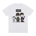 画像2: Unisex Oasis Band x Snoopy Band Vintage Style T-Shirt   オアシス ×スヌーピー ヴィンテージスタイル 古着風 ヴィンテージ風 プリント 半袖ラウンドネック Tシャツ ユニセックス 男女兼用 バンドT (2)