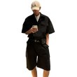 画像1: Unisex Cotton short-sleeved military cargo Jumpsuit overalls ユニセックス コットン 半袖 ミリタリー カーゴ オーバーオール つなぎ ジャンプスーツ (1)
