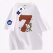 画像2: Unisex kawsbear x NASA x Number 7 Half-length sleeves T-Shirt   カウズベア×ナサ×ナンバー７ 5分丈袖 半袖ラウンドネック Tシャツ ユニセックス 男女兼用  (2)