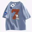 画像4: Unisex kawsbear x NASA x Number 7 Half-length sleeves T-Shirt   カウズベア×ナサ×ナンバー７ 5分丈袖 半袖ラウンドネック Tシャツ ユニセックス 男女兼用  (4)