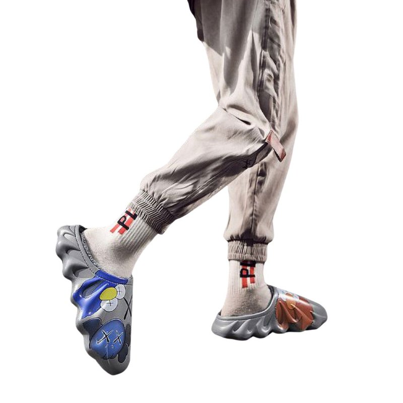 画像4: Men's Sesame Street x kaws spongebob Eco fur slip on shoes EVA Waterproof sandal ユニセックス 男女兼用 セサミストリート×カウズ  スポンジボブ ボア付き スリッポン サンダル シューズ (4)