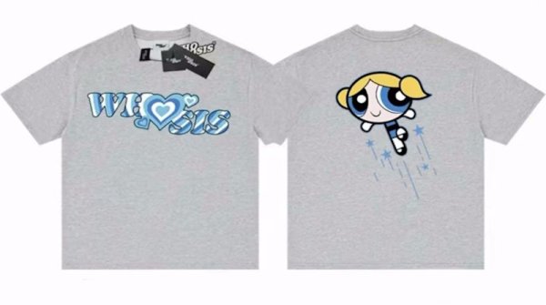 画像1: Unisex Powerpuff Girls & Hearts print  T-Shirt    パワパフガールズ＆ハートプリント 半袖ラウンドネック Tシャツ ユニセックス 男女兼用  (1)