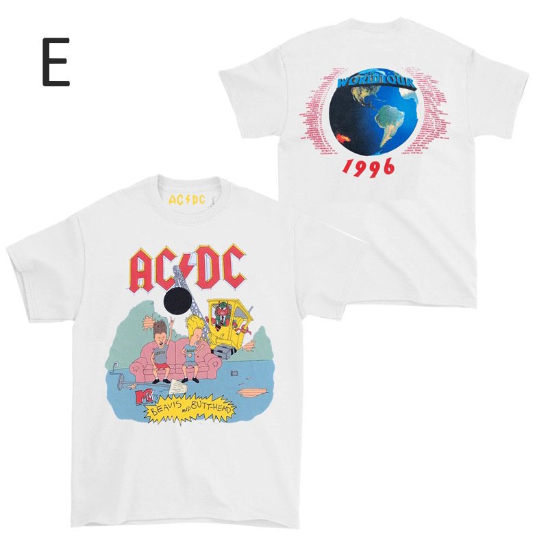 画像5: Unisex ACDC rock band print  T-Shirt    ACDCロックバンドプリント 半袖ラウンドネック Tシャツ ユニセックス 男女兼用 バンドT (5)