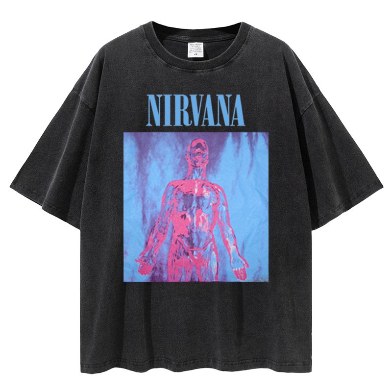 画像3: Unisex Nirvana rock band  print  T-Shirt    ニルヴァーナロックバンドプリント 半袖ラウンドネック Tシャツ ユニセックス 男女兼用 バンドT (3)