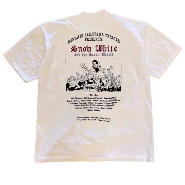 画像1: Unisex Snow White and the Seven Dwarfs print T-Shirt    白雪姫＆7人の小人プリント 半袖ラウンドネック Tシャツ ユニセックス 男女兼用 バンドT (1)