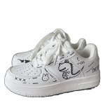 画像1: Dinosaur Graffiti Leather Lace-ups sneakers 男女兼用ユニセックス恐竜ダイナソーグラフィティレザーレースアップスニーカー (1)