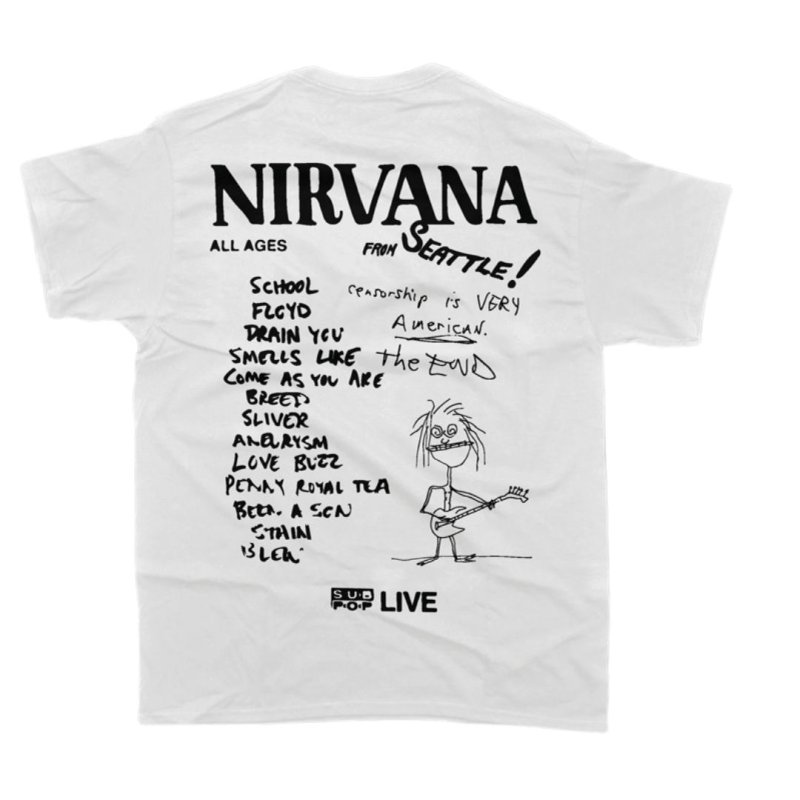 画像4: Unisex Nirvana band hand-drawn retro rock t-shirt print  T-Shirt   ニルヴァーナ バンドイラスト レトロ ロックTシャツプリント 半袖ラウンドネック Tシャツ ユニセックス 男女兼用 バンドT (4)