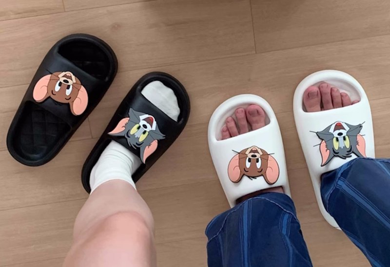 画像9: Unisex Tom and Jerry Face Soft Sole Sandal Slippers  Beach sandals  ユニセックス男女兼用トムとジェリーフェイス付きノンスリップフリップフロップ サンダル シャワー ビーチ サンダル (9)