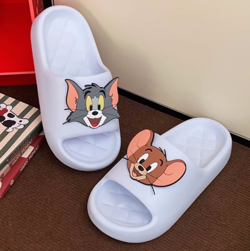 画像7: Unisex Tom and Jerry Face Soft Sole Sandal Slippers  Beach sandals  ユニセックス男女兼用トムとジェリーフェイス付きノンスリップフリップフロップ サンダル シャワー ビーチ サンダル (7)