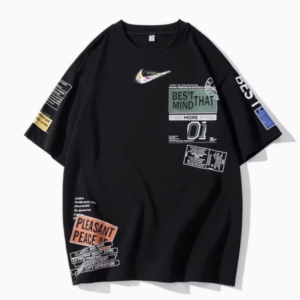 画像1: One Point Not Swoosh logo Printed Design Tee T shirt ユニセックス 男女兼用 ロゴ　プリント　Tシャツ　半袖 (1)