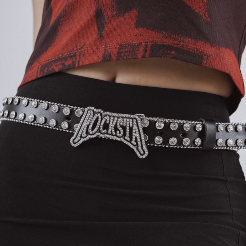 画像2: ROCKSTA  RCKST girls studded Belt ユニセックス 男女兼用  ロックスター バックル ベルト  (2)