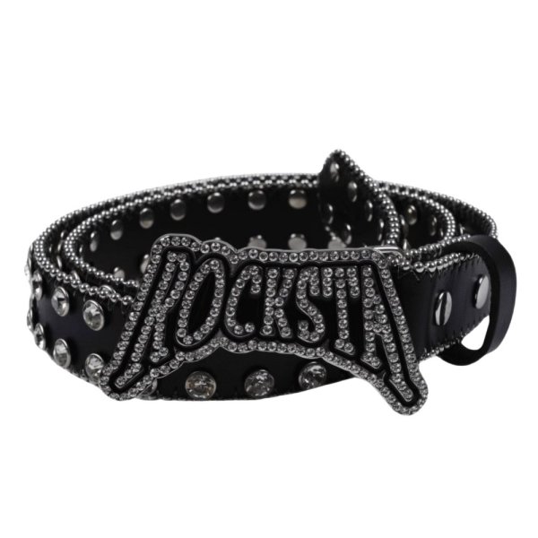 画像1: ROCKSTA  RCKST girls studded Belt ユニセックス 男女兼用  ロックスター バックル ベルト  (1)