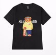 画像2: Unisex Skateboarding Stylish Bear art T-Shirt   スケボーおしゃれベア熊プリント 半袖ラウンドネック Tシャツ ユニセックス 男女兼用 (2)