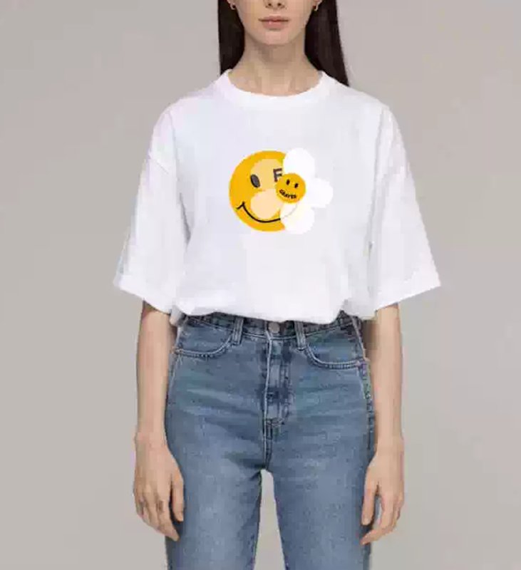画像9: Unisex Graver Universal Smile & Flower Smilepainting art T-Shirt  グレイバーユニバーサルスマイル&フラワースマイル アート 半袖ラウンドネック Tシャツ ユニセックス 男女兼用 (9)