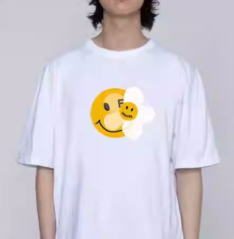 画像6: Unisex Graver Universal Smile & Flower Smilepainting art T-Shirt  グレイバーユニバーサルスマイル&フラワースマイル アート 半袖ラウンドネック Tシャツ ユニセックス 男女兼用 (6)
