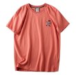 画像6: Unisex  One-point bear embroidery T-Shirt   ワンポイントベア熊刺繍 半袖ラウンドネック Tシャツ ユニセックス 男女兼用 (6)
