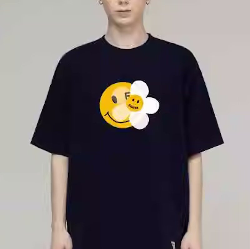 画像7: Unisex Graver Universal Smile & Flower Smilepainting art T-Shirt  グレイバーユニバーサルスマイル&フラワースマイル アート 半袖ラウンドネック Tシャツ ユニセックス 男女兼用 (7)