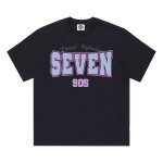 画像2: Unisex Dalaiinfinity SEVEN 90S logo T-Shirt  　Dalaiinfinity SEVEN 90Sセブンロゴプリント 半袖ラウンドネック Tシャツ ユニセックス 男女兼用 (2)