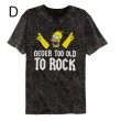 画像4: Unisex The Simpsons ×ACDC rock cartoon washed Vintage styleT-Shirt  　シンプソンズ × AC/DC ロック カートゥーン ウォッシュド ヴィンテージスタイルプリント 半袖ラウンドネックバンド Tシャツ ユニセックス 男女兼用 (4)