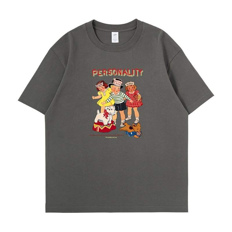 画像8: Unisex Personality Nostalgic Children's Photos T-Shirt   パーソナリティーノスタルジックガール&ボーイフォトプリント 半袖ラウンドネック Tシャツ ユニセックス 男女兼用 (8)