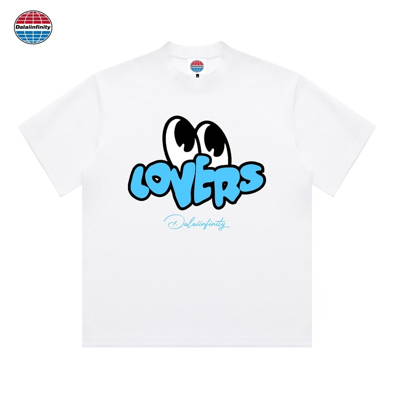 画像2: Unisex Dalaiinfinity Lovers Eyeball Print T-Shirt   Dalaiinfinity ラバーズアイボールプリントプリント 半袖ラウンドネック Tシャツ ユニセックス 男女兼用 (2)