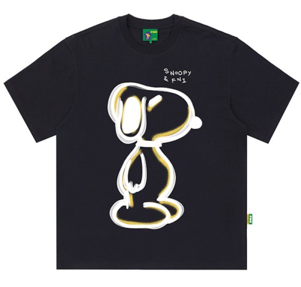 画像1: Unisex FNI illustration SnoopyT-Shirt  　FNIイラストスヌーピープリント 半袖ラウンドネック Tシャツ ユニセックス 男女兼用 (1)