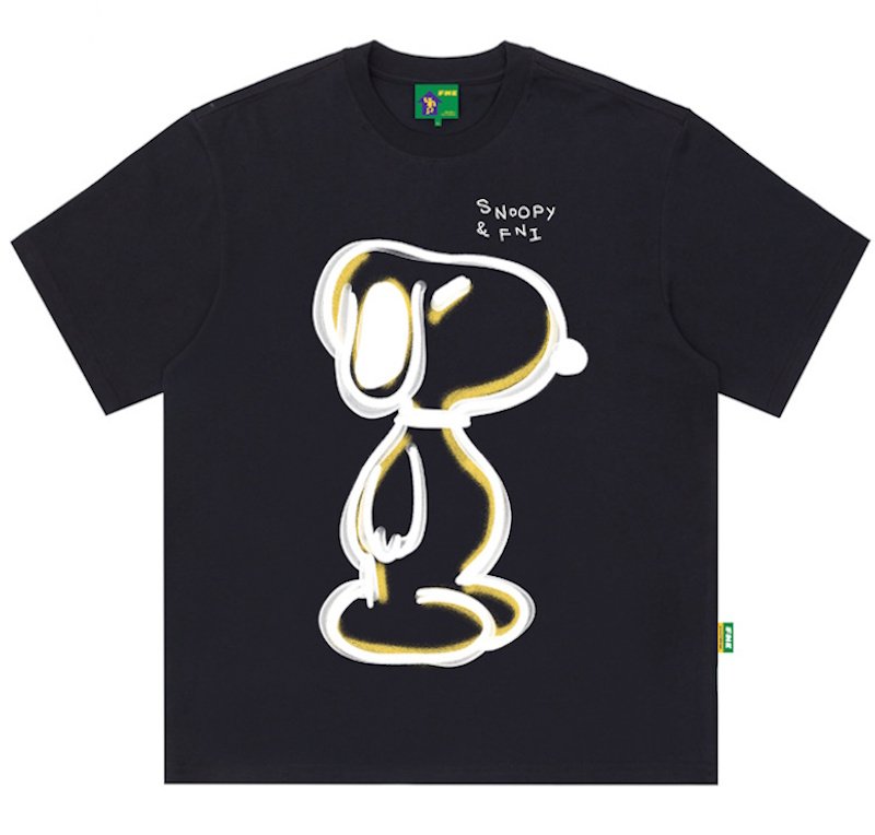 画像1: Unisex FNI illustration SnoopyT-Shirt  　FNIイラストスヌーピープリント 半袖ラウンドネック Tシャツ ユニセックス 男女兼用 (1)