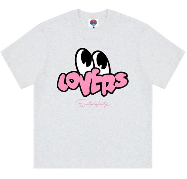 画像1: Unisex Dalaiinfinity Lovers Eyeball Print T-Shirt  　Dalaiinfinity　ラバーズアイボールプリントプリント 半袖ラウンドネック Tシャツ ユニセックス 男女兼用 (1)