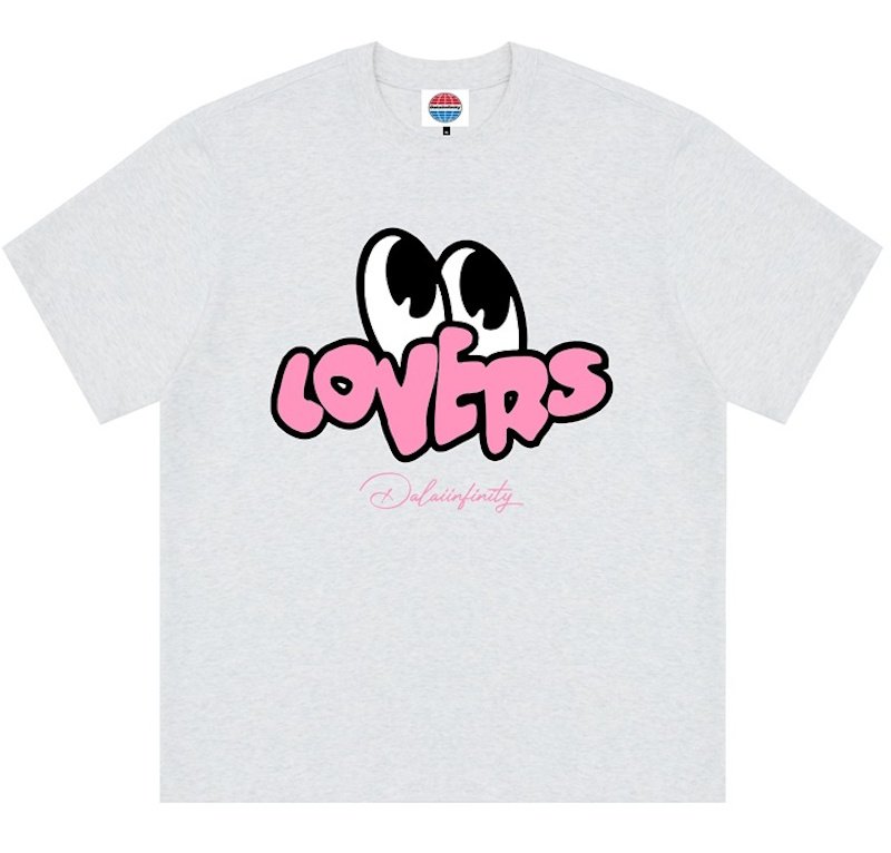 画像1: Unisex Dalaiinfinity Lovers Eyeball Print T-Shirt  　Dalaiinfinity　ラバーズアイボールプリントプリント 半袖ラウンドネック Tシャツ ユニセックス 男女兼用 (1)