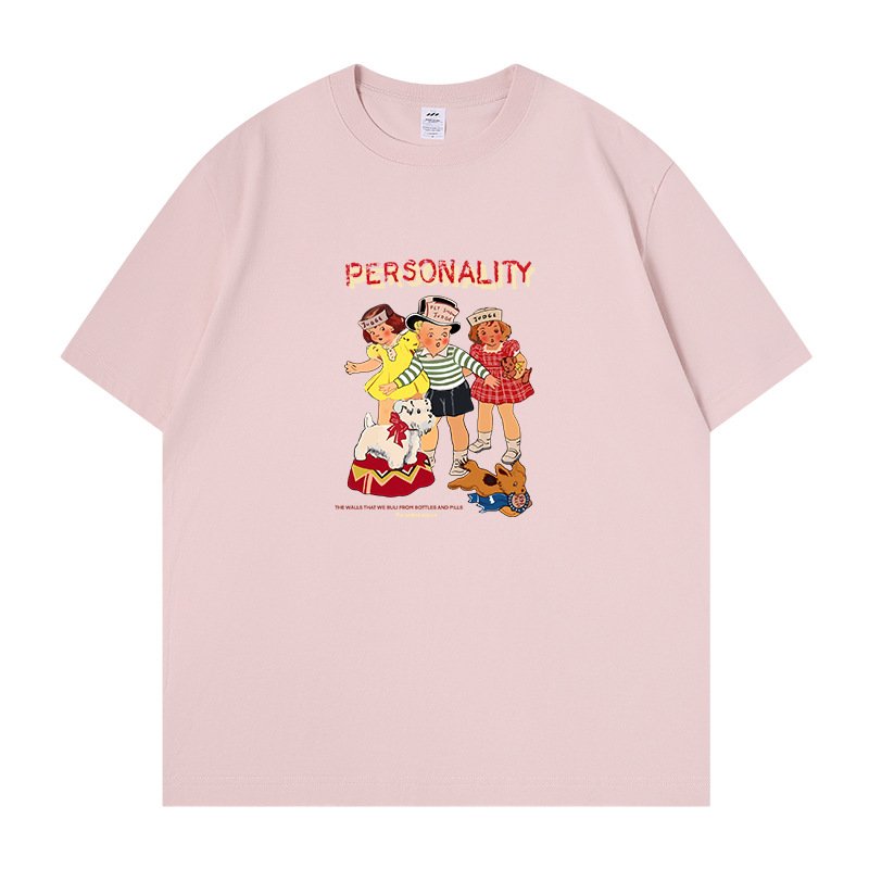画像5: Unisex Personality Nostalgic Children's Photos T-Shirt   パーソナリティーノスタルジックガール&ボーイフォトプリント 半袖ラウンドネック Tシャツ ユニセックス 男女兼用 (5)