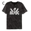 画像3: Unisex The Simpsons ×ACDC rock cartoon washed Vintage styleT-Shirt  　シンプソンズ × AC/DC ロック カートゥーン ウォッシュド ヴィンテージスタイルプリント 半袖ラウンドネックバンド Tシャツ ユニセックス 男女兼用 (3)