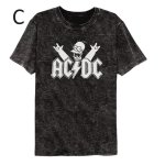 画像3: Unisex The Simpsons ×ACDC rock cartoon washed Vintage styleT-Shirt  シンプソンズ × AC/DC ロック バンドT カートゥーン ウォッシュド ヴィンテージスタイルプリント 半袖ラウンドネックバンド Tシャツ ユニセックス 男女兼用 (3)