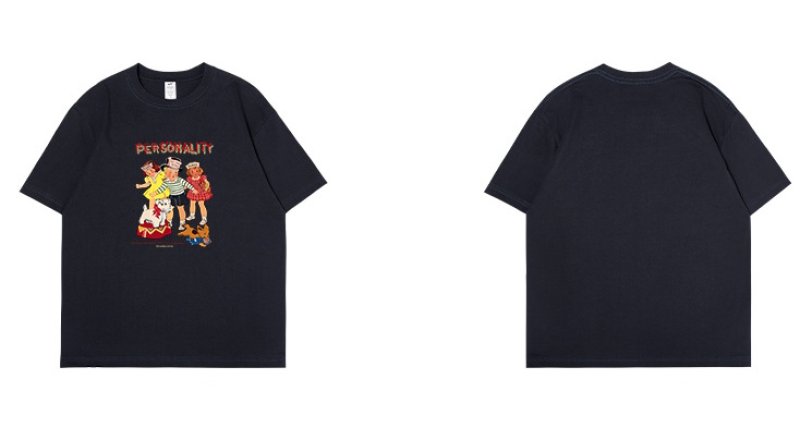 画像14: Unisex Personality Nostalgic Children's Photos T-Shirt   パーソナリティーノスタルジックガール&ボーイフォトプリント 半袖ラウンドネック Tシャツ ユニセックス 男女兼用 (14)