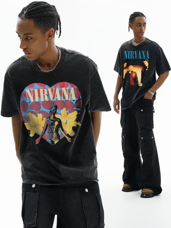 画像3: Unisex Vintage NIRVANA heart shaped box band T-shirt 男女兼用 ユニセックス ウォッシュド ヴィンテージ風 古着風 ニルバーナ ニルヴァーナ ハート バンドペイントTシャツ (3)