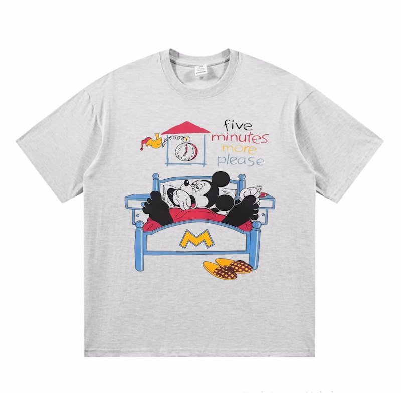 画像3: Unisex Sleepy Mickey Retro Print T-shirt  男女兼用 ユニセックス スリーピーミッキーマウスTシャツ (3)