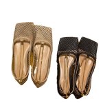 画像1: Women's  Mesh Chain Stretch Flat pumps メッシュ チェーン フラット スクエア パンプス シューズ  (1)