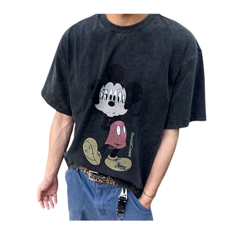 画像4: Unisex Six-eyed Mickey Mouse Vintage Style T-shirt 男女兼用 ユニセックス 6つ目ミッキーマウスウォッシュド ヴィンテージ風 古着風 Tシャツ (4)