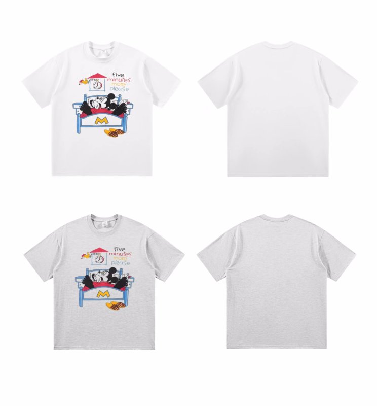 画像4: Unisex Sleepy Mickey Retro Print T-shirt  男女兼用 ユニセックス スリーピーミッキーマウスTシャツ (4)