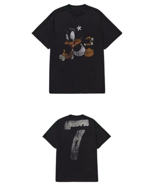 画像1: Unisex Baby Duck Vintage Style T-shirt　 男女兼用 ユニセックス   ベビーダッグ＆７ウォッシュド ヴィンテージ風 古着風 Tシャツ (1)