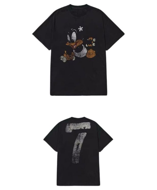 画像1: Unisex Baby Duck Vintage Style T-shirt　 男女兼用 ユニセックス   ベビーダッグ＆７ウォッシュド ヴィンテージ風 古着風 Tシャツ (1)