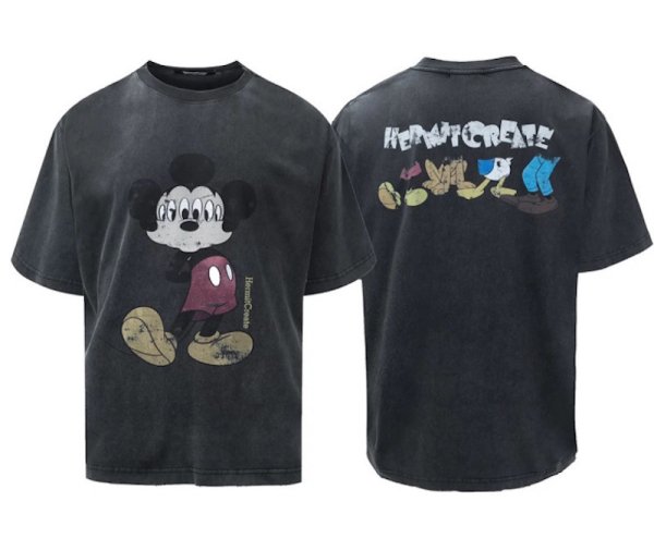 画像1: Unisex Six-eyed Mickey Mouse Vintage Style T-shirt 男女兼用 ユニセックス 6つ目ミッキーマウスウォッシュド ヴィンテージ風 古着風 Tシャツ (1)