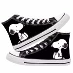 画像1: Snoopy & Snoopy friends high-top canvas lace-up sneakers Shoes　ユニセックス 男女兼用スヌーピー&スヌーピー仲間 ハイカットキャンバスレースアップスニーカー (1)