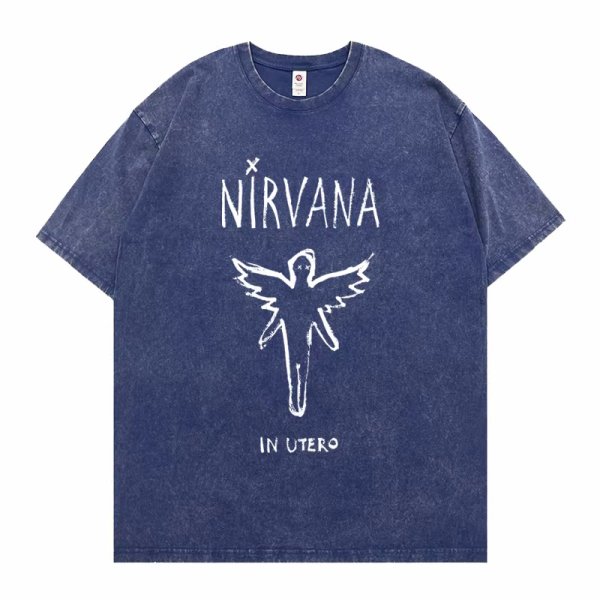 画像1: Unisex Nirvana in Utero Retro Vintage StyleT-Shirt  　 ニルヴァーナ・イン・ユーテロ レトロヴィンテージスタイル半袖ラウンドネック Tシャツ ユニセックス 男女兼用 (1)