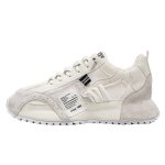 画像2: Breathable lace-up bicolor sneakers Shoes　ユニセックス 男女兼用メッシュ&レザーバイカラーレースアップスニーカー (2)